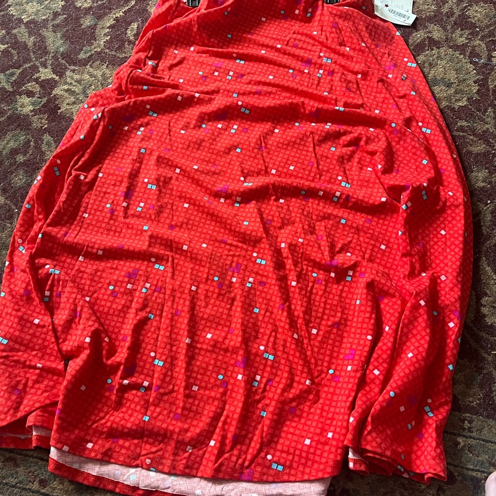 LuLaRoe Maxi Red Square Print Skirt Size XL